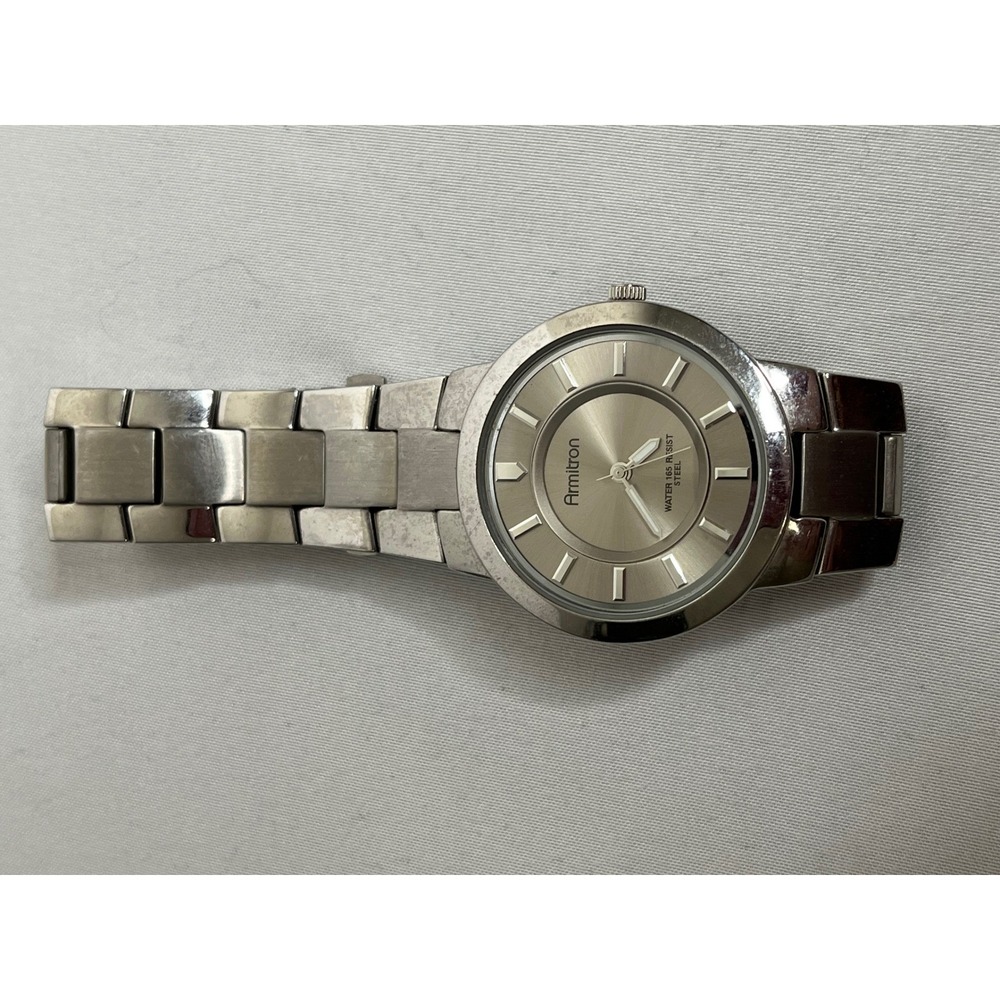 Armitron Stainless Steel Water Resist Men's Dress Watch Silver Tone